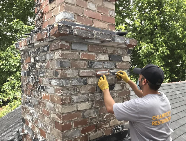 In-progress chimney restoration by Colorado Springs Chimney Sweep in Colorado Springs, CO