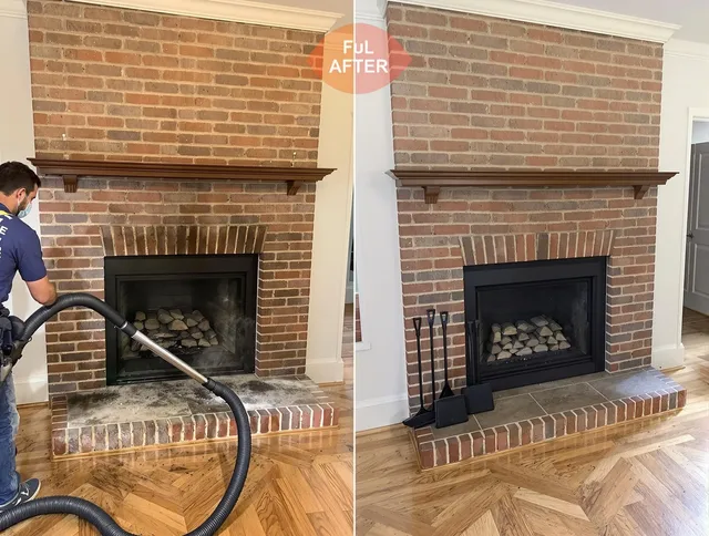 Colorado Springs Chimney Sweep carefully sanitizing a fireplace in Colorado Springs, CO