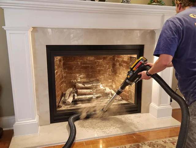 Fireplace cleaning performed by Colorado Springs Chimney Sweep in Colorado Springs, CO